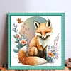 Flower Fox - 18CT Stamped Cross Stitch 25*25cm/9.84*9.84in
