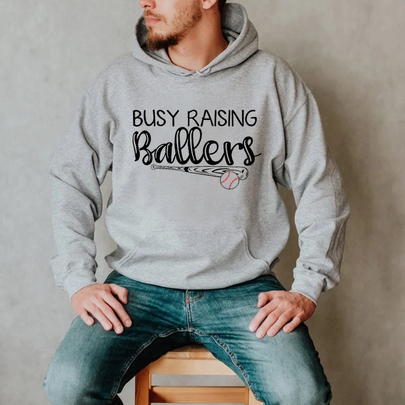 Busy Raising Ballers Print All-match Casual Hoodie