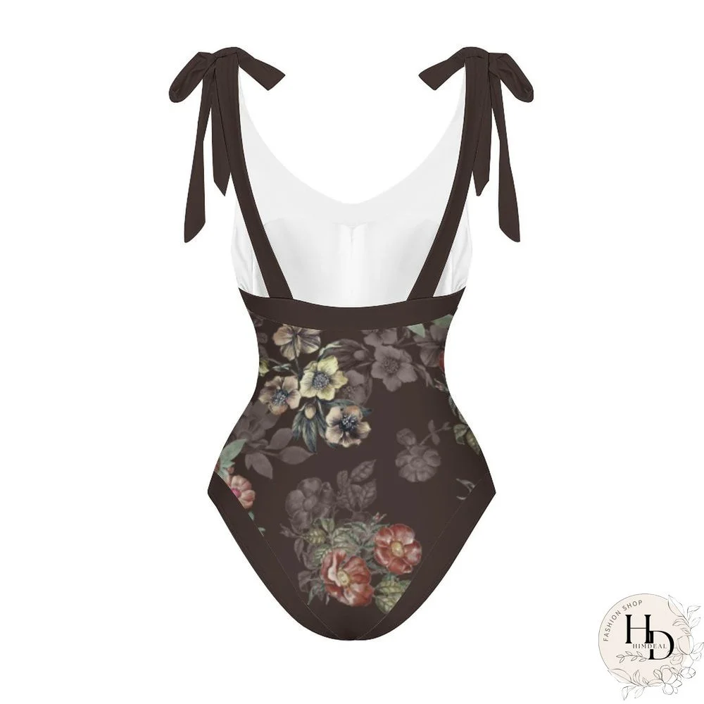 Casual Printed One-Piece Swimsuit And Cover Up