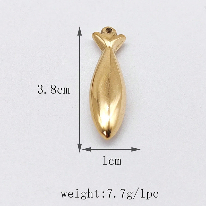 1 Piece 304 Stainless Steel Lightning Fish Jewelry Accessories Pendant