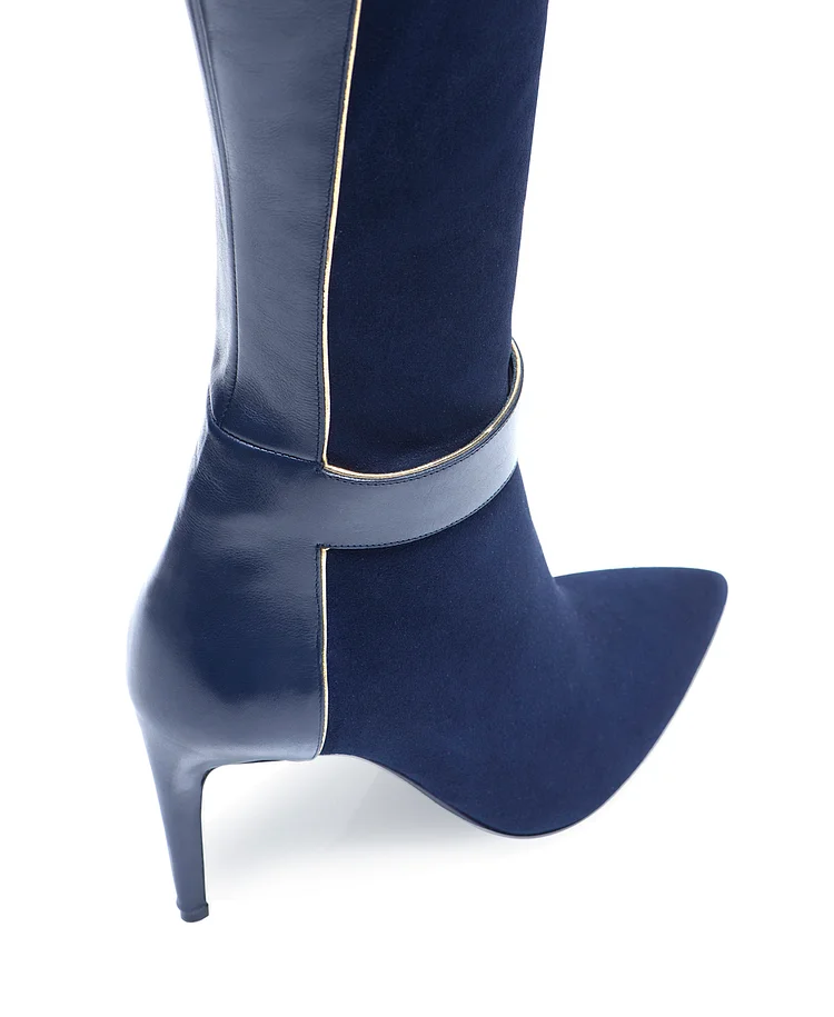 Navy hotsell stiletto boots