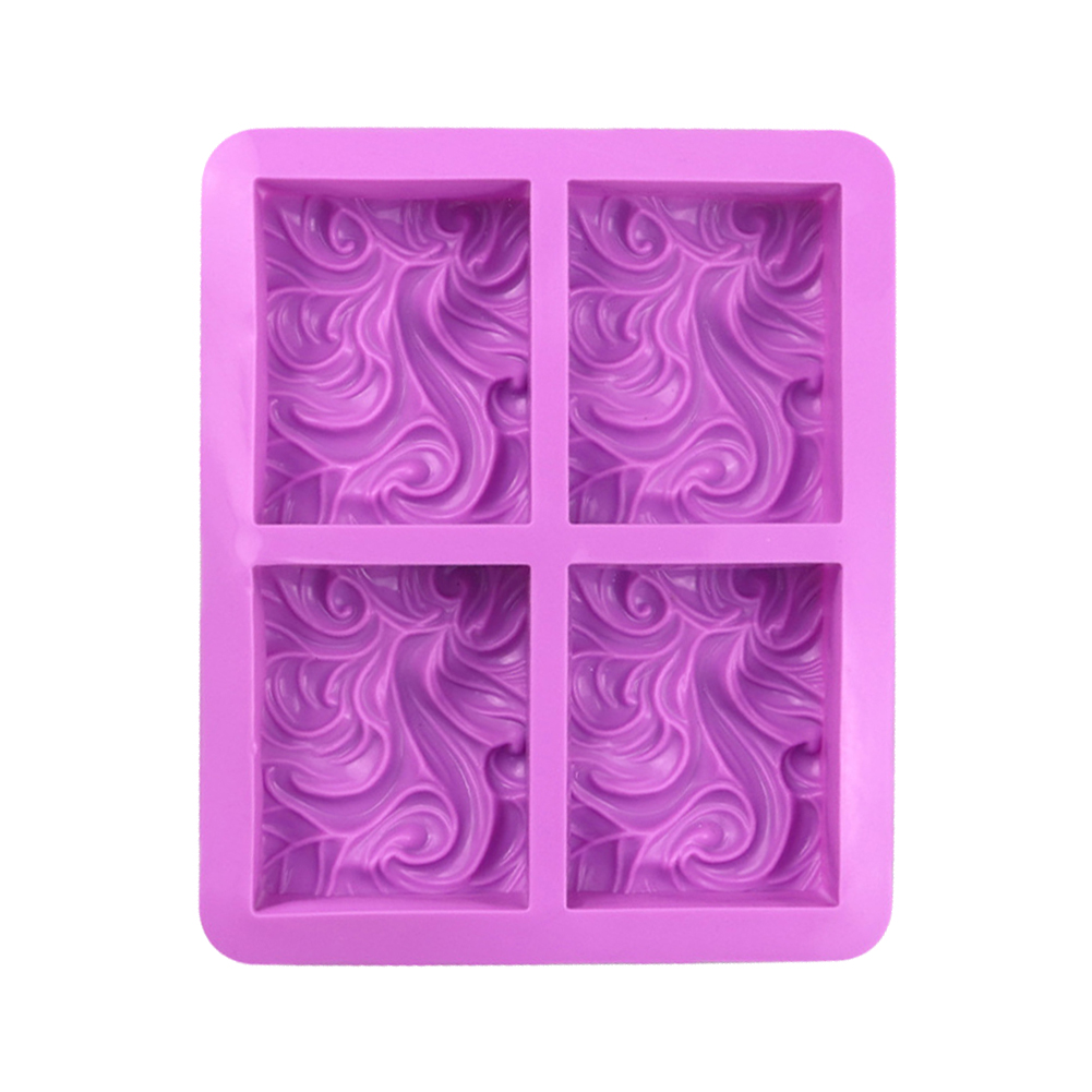 

4-Cavity Wave Flower Soap Molds Chocolate Cake Mould Pastry DIY Baking Tray, 501 Original