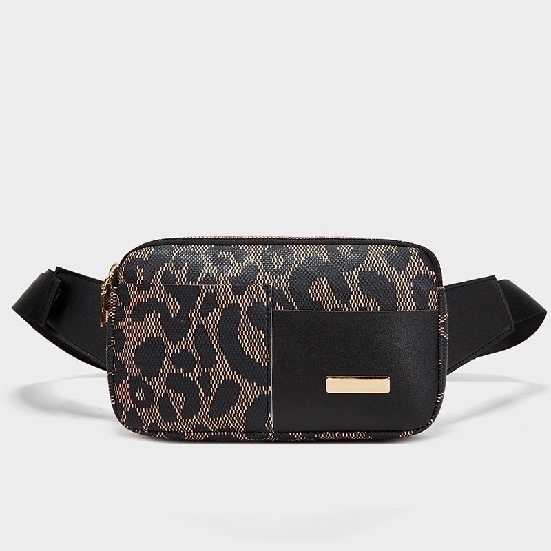 Women’s Small All Seasons Pu Leather Printing Vintage Style Square Zipper Fanny Pack