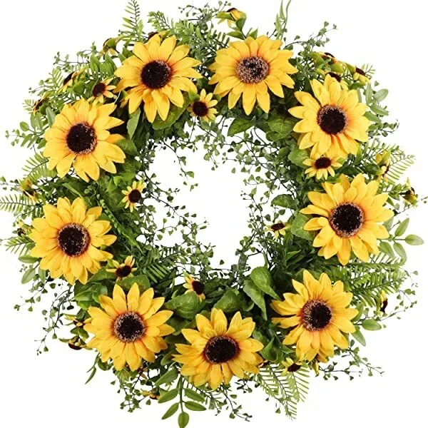 Big Sunflower Door Wreath Summer Spring Flower Wreath