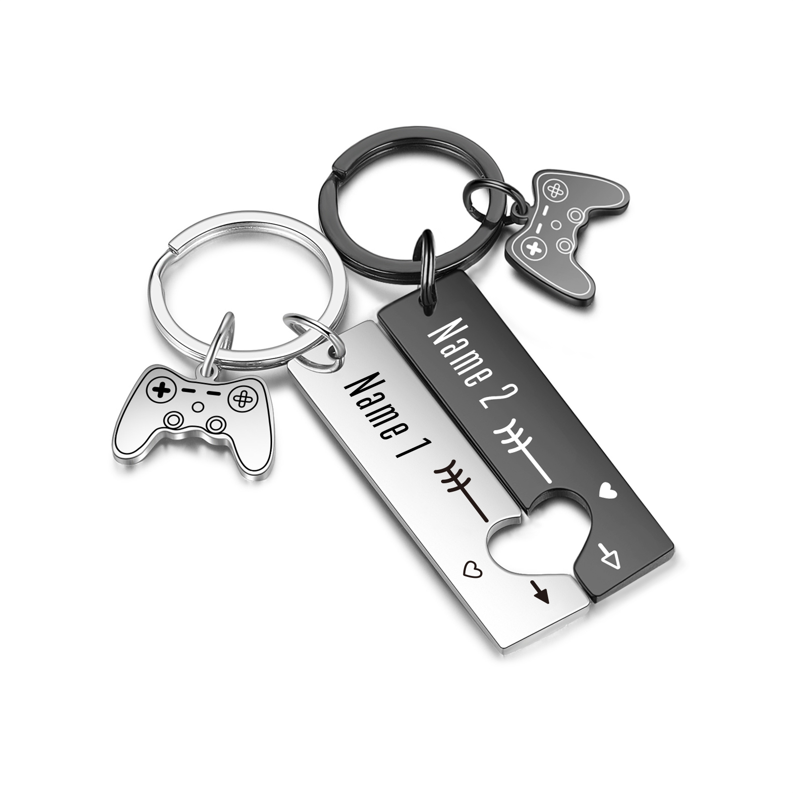 Personalised Couple Keychain Custom 2 Names Keyring Game Console Valentine's Day Gift for Him/Her-Jessemade AU