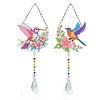 2pcs Flower Bird Diamond Painting Double-sided Crystal Window Suncatcher Craft Set Birthday Gifts Home Garden Decor Hanging Kit