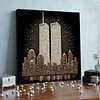 (30x30cm)DIY Twin Towers Pearl Painting Kit With Inner Frame Home Decor