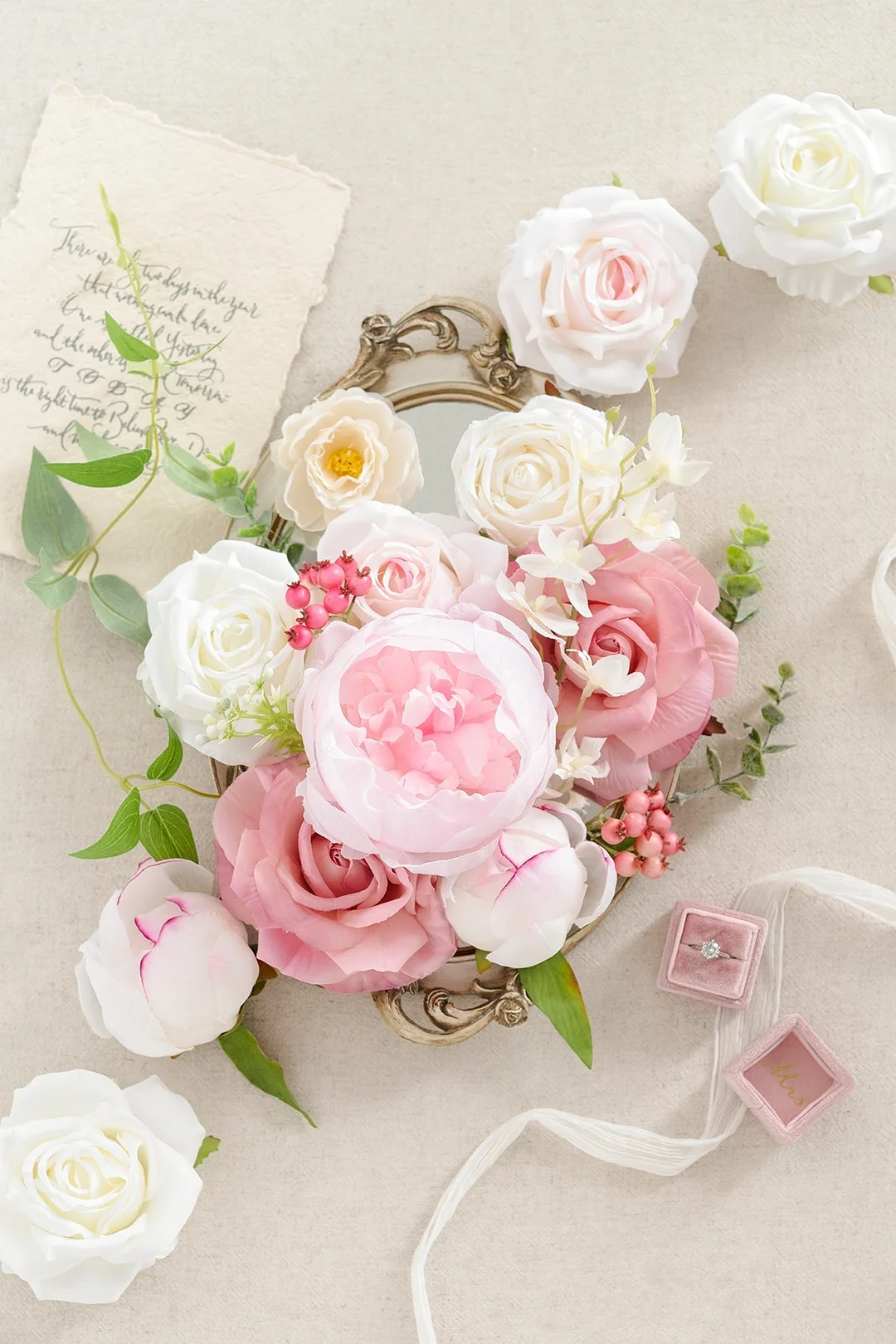 Natural Touch Peony Designer Flower Boxes