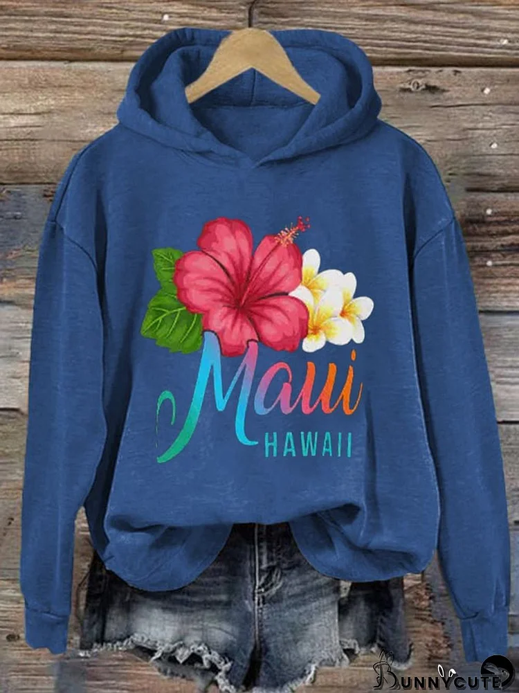 Women's Maui Strong Print Hoodie Long Sleeve Sweatshirt