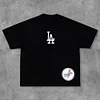 LA Letter Print Short Sleeve T-Shirt