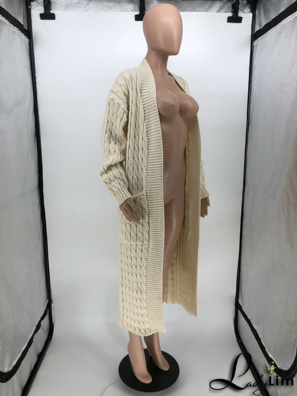 Women Winter Long Sleeve Plush Long Sweater Jacket