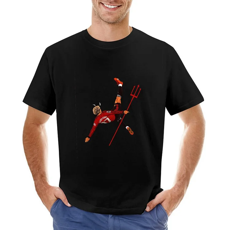 Alejandro Garnacho Inspired Bicycle Kick Men's Soccer Culture Tee