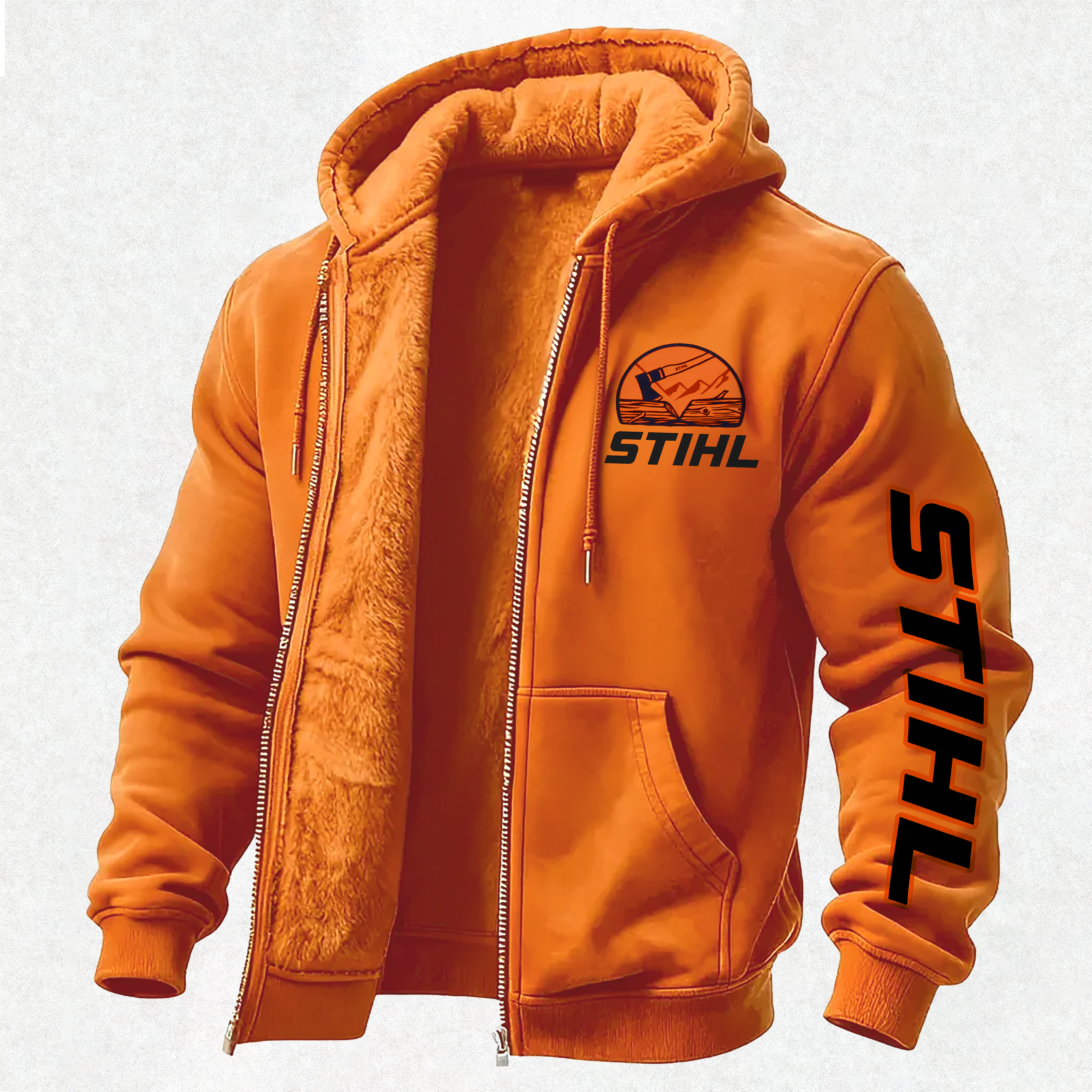 Stihl Printed Zippered Hooded Fleece Cardigan