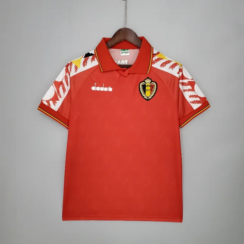Retro 1995 Belgium Soccer Jersey Home