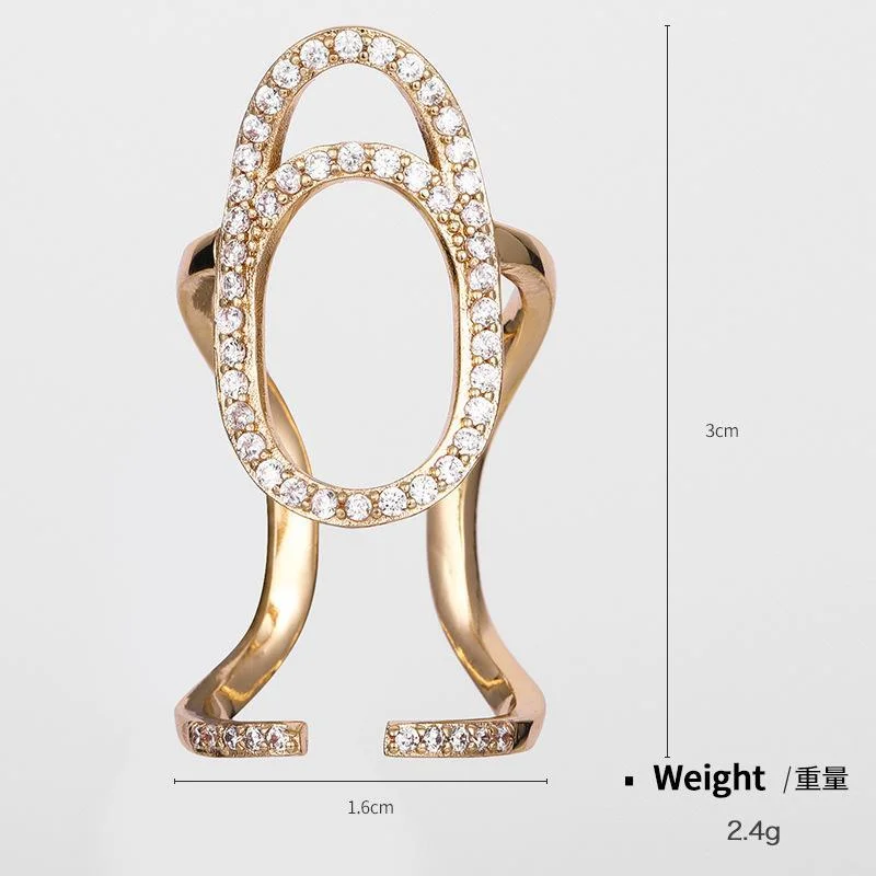 Women chic pattern zircon metal ring