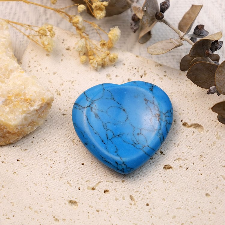 Blue Turquoise Heart Worry Stone