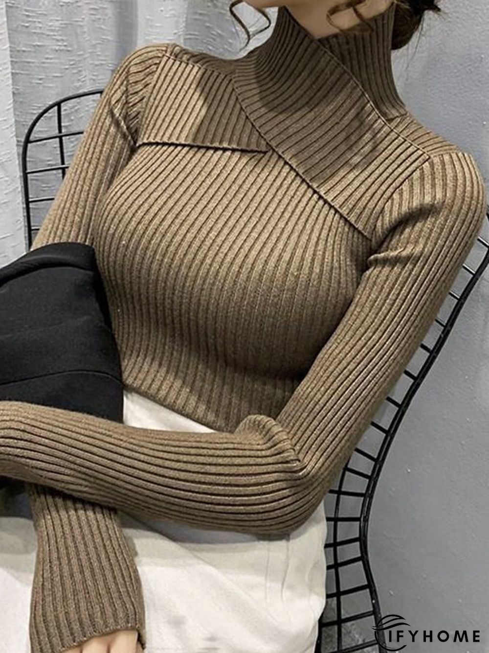 Turtleneck Elegant Long Sleeve Tight Sweater | IFYHOME