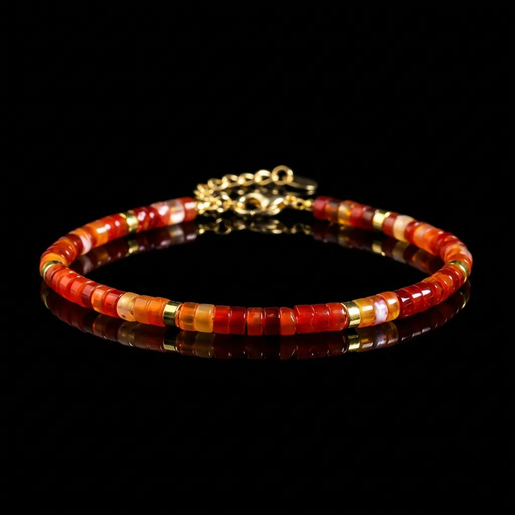 Crimson Aura | Genuine Red Agate Slider Bracelet