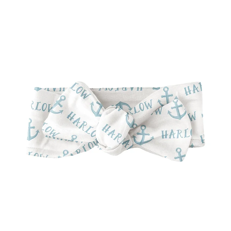 Personalized Bow  - Anchor Blue | Sugar + Maple