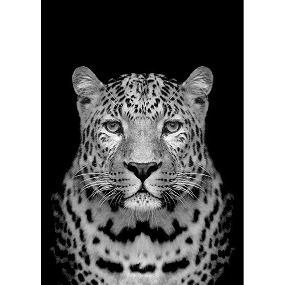 

30*40CM - Black White Leopard - Round Drill Diamond Painting, 501 Original