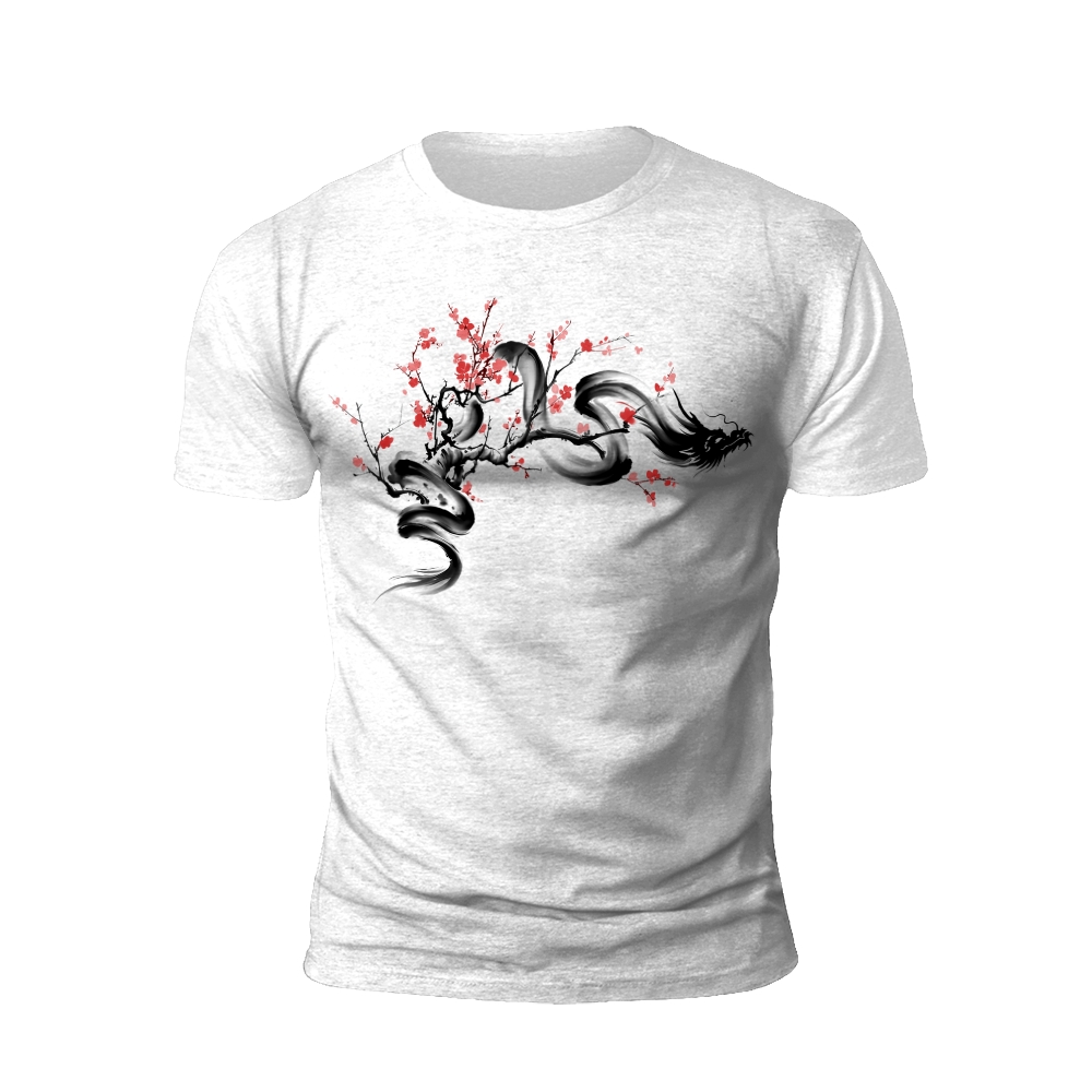 Blossoming Serenity: Cherry Blossom Dragon T-Shirt