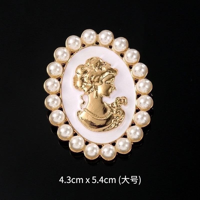 Retro Pin Portrait Alloy Plating Rhinestones Women’S Brooches