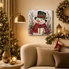 (20x20cm)Red Scarf Snowman Xmas Pearl Painting Art Kits With Inner Frame Pearl Gem Paintings Picture Arts Craft for Adults Beginners Home Wall Decor