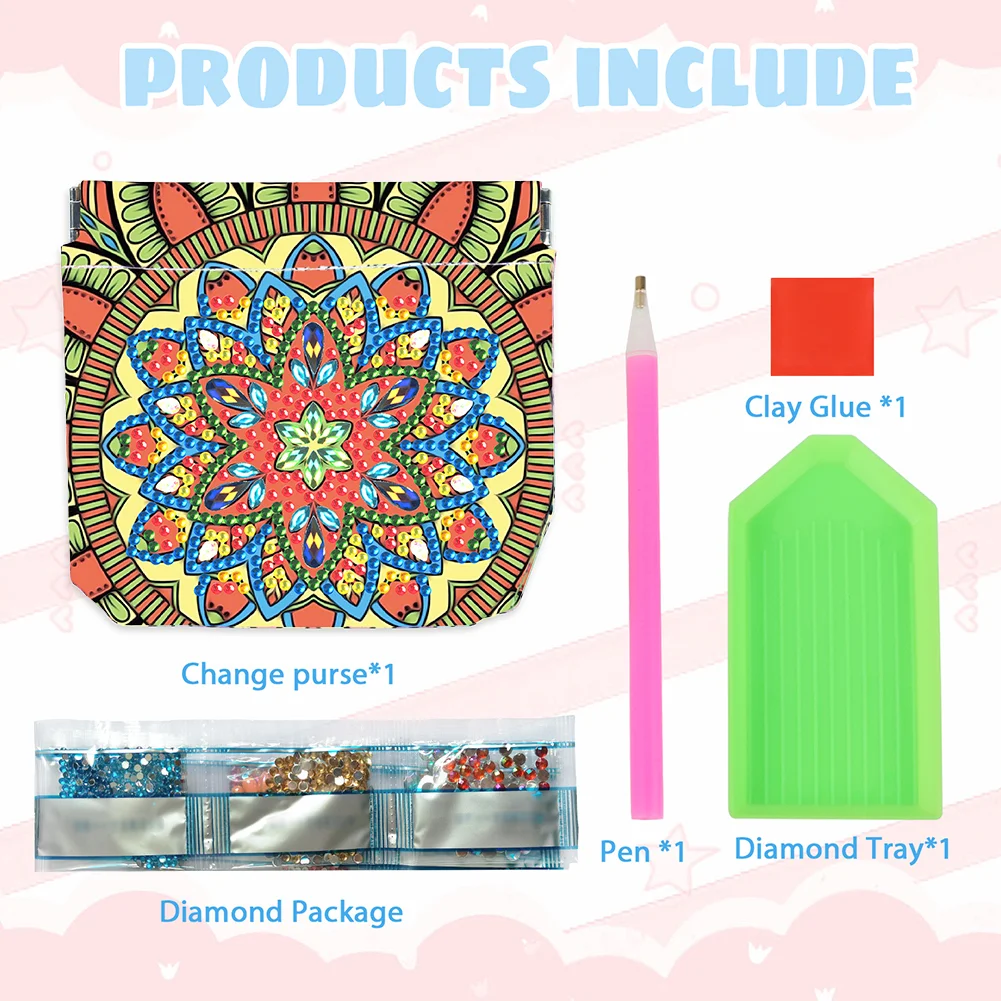 5D DIY Mandala PU Partial Special Shaped Diamond Painting Wallet Gifts for Women
