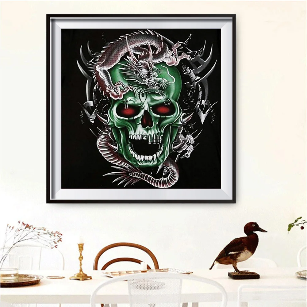 5D DIY Diamond Painting Skull Dragon Full Square Drill Mosaic Picture Craft