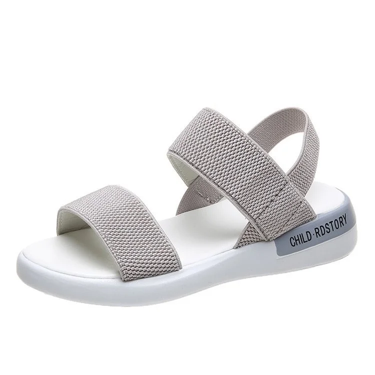 Breakj Breakj Sandals Women's Elastic Tight 2025 Summer New Students Wear Fairy Wind Roman Beach Women's Shoes Outside The Flat