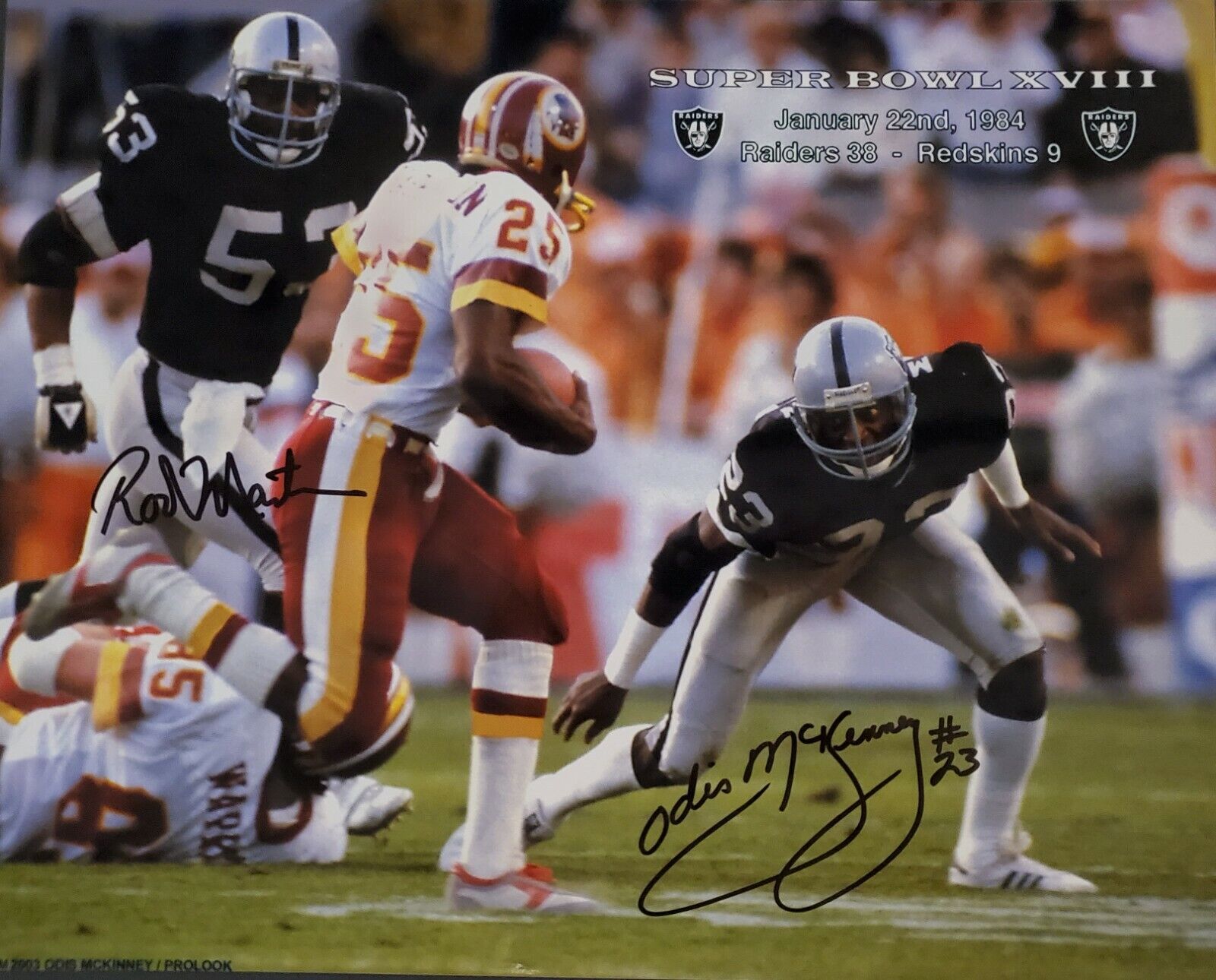 Signed 11X14 ODIS MCKINNEY Oakland Raiders Autographed Photo Poster painting - w/COA