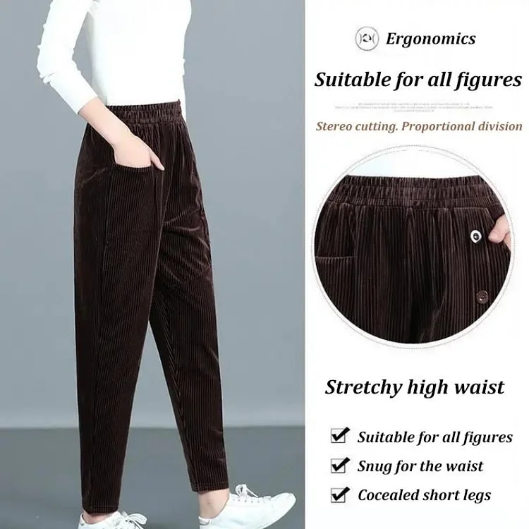 Buy 2 Free Shipping-Women’S Warm Corduroy High Waist Pants