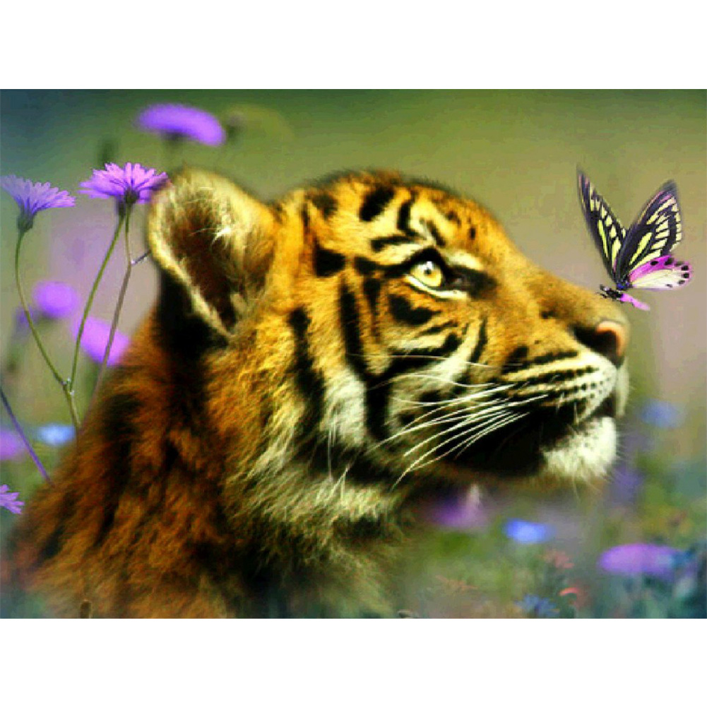 

Flower Bush Tiger - Round Drill Diamond Painting - 40*30CM, 501 Original