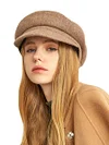 Beret Hat Winter Solid Color Thick Wool Cap