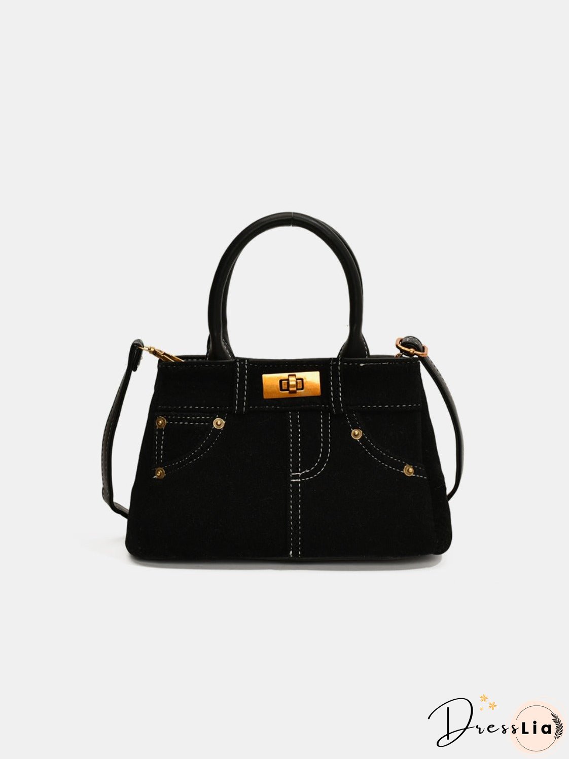 Suede Adjustable Strap Double-Use Handbag