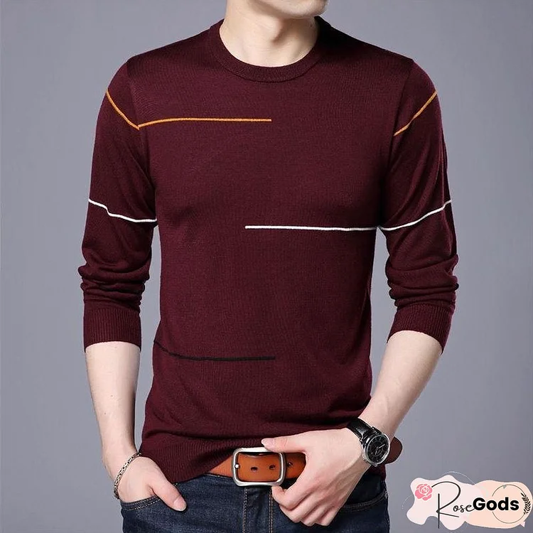 Wool Sweater Men Brand Clothing Slim Warm Sweaters O-Neck Pullover