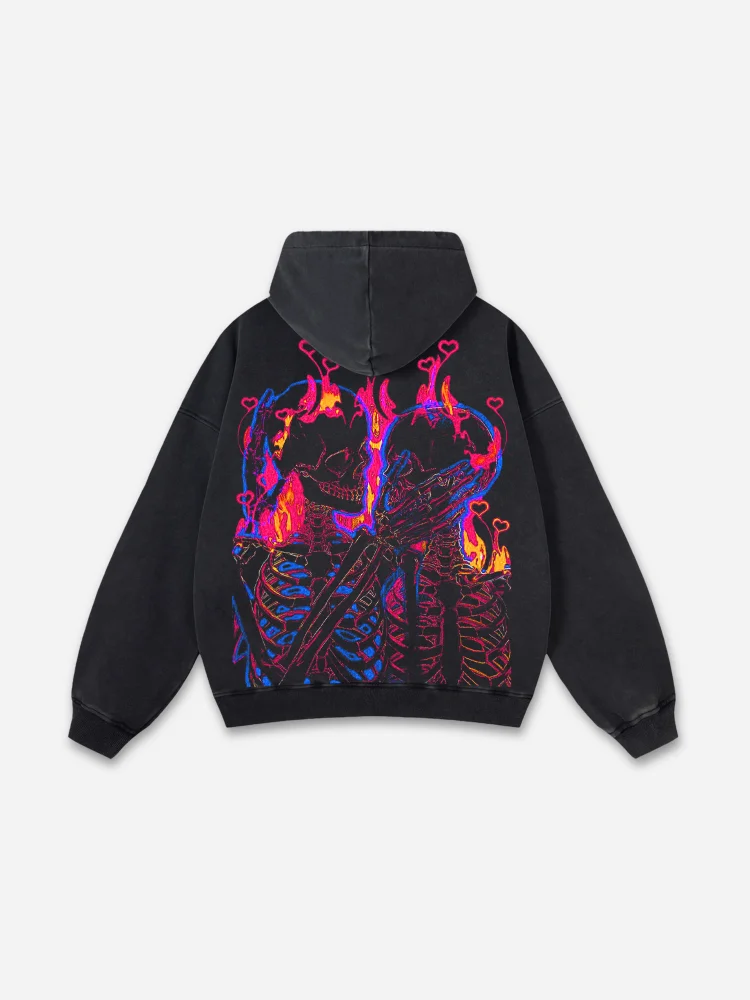 Vintage Til Death Do Us Part Graphic Acid Washed Hoodie