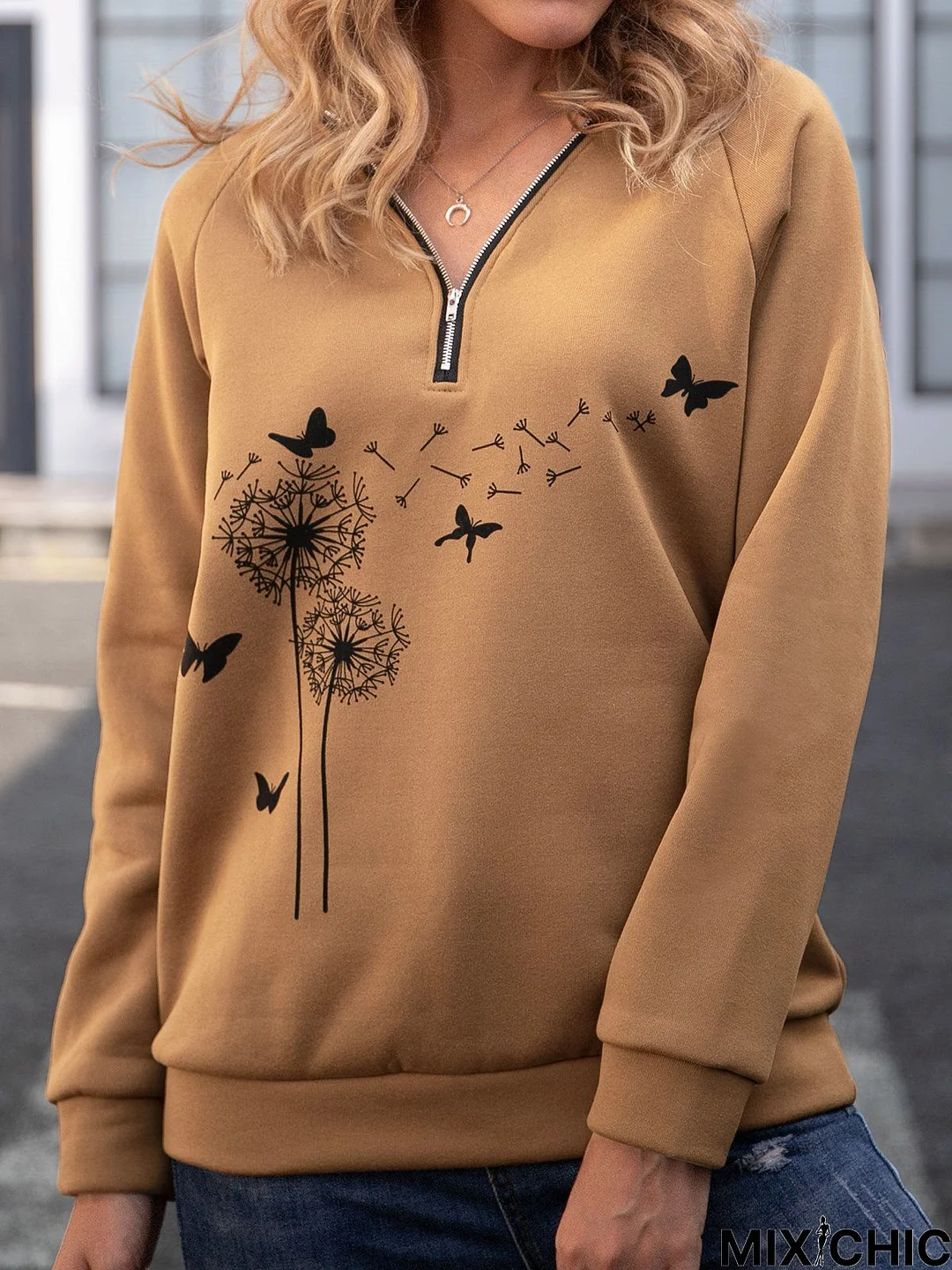 Fit Casual Cotton-Blend Plants Hoodies & Tunic Sweatshirt