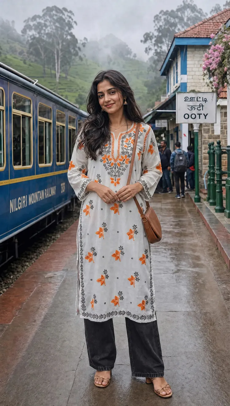 Women White Rayon Cotton Chikankari Kurta | Elegant Embroidered Ethnic Kurti