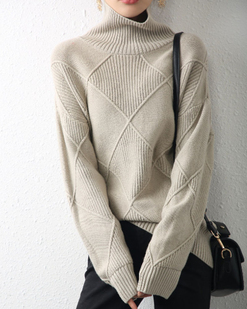 Thickened cropped slouchy loose sweater