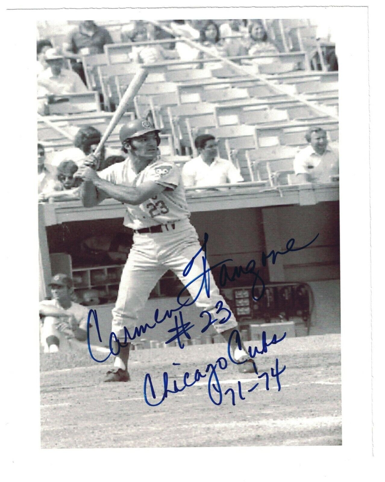 Carmen Fanzone Signed Autographed 8 x 10 Photo Poster painting Chicago Cubs