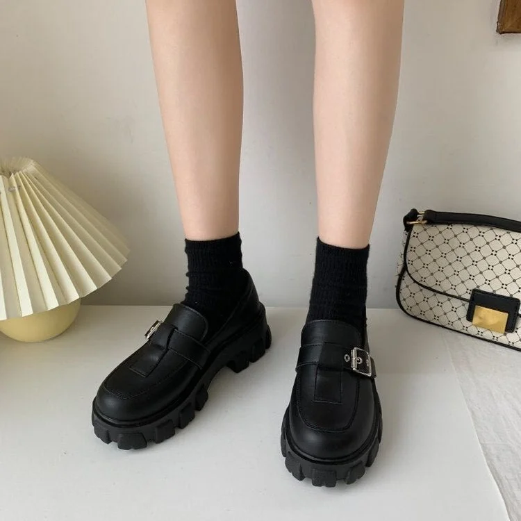 2021 Platform Mary Jane Shoes Round Toe Japanese School Uniform Jk Student Shoes Girls Women Kawaii Lolita Soft Low Heel Boots