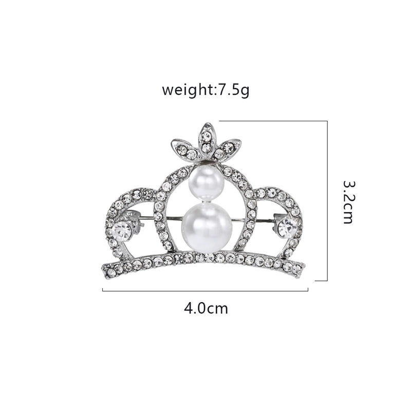 Minimalist Pin Crown Alloy Rhinestone Zircon Women’S Brooches