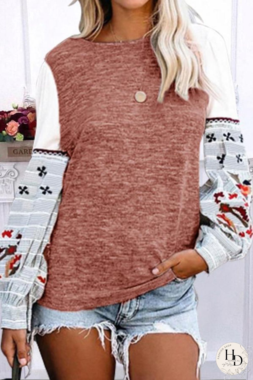 Round Neck Long Sleeve T-shirt P14433