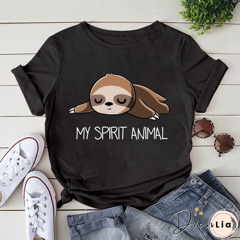 Sloth MY  Printing T Shirts Fashion Womens Summer Cool Short Sleeve Tops Tee Shirts