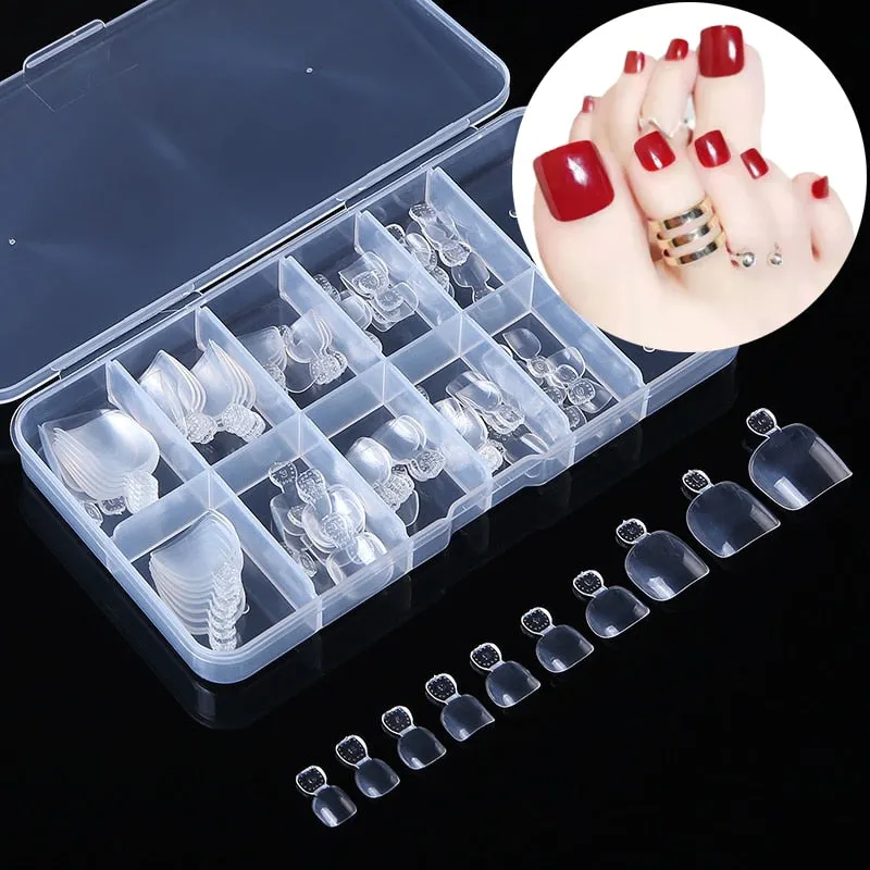 100Pcs/box Nail Tips Short Full Cover Coffin Ballerina False Nails Ballet Shape Acrylic Fake Nails Press On Nails Salon Tools-Nail Inspo