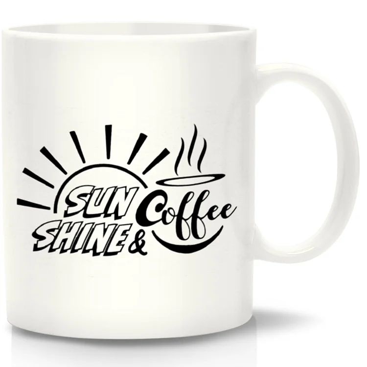 DIY Customized Ceramic Cup Sunshine Coffee Breakfast Milk Tea Drinkware Mug