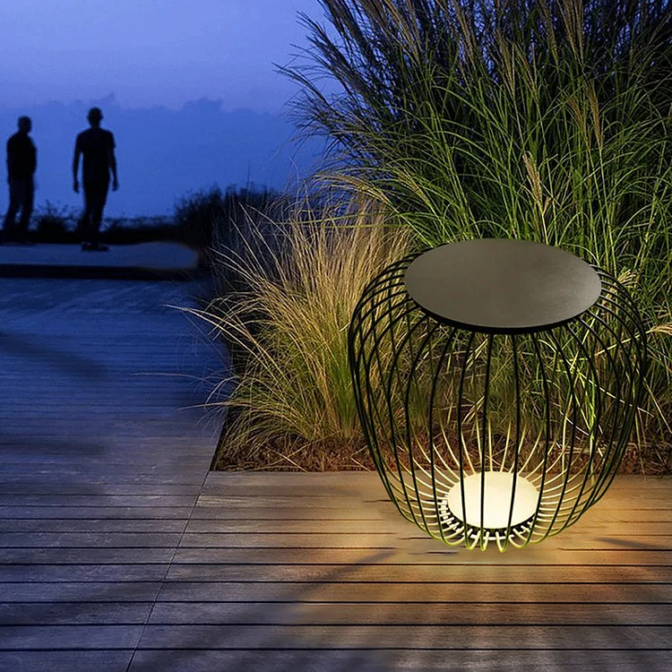 Outdoor Waterproof Cage Shape Stool Table Lamp LED Landscape Lighting Courtyard Lamp - Appledas