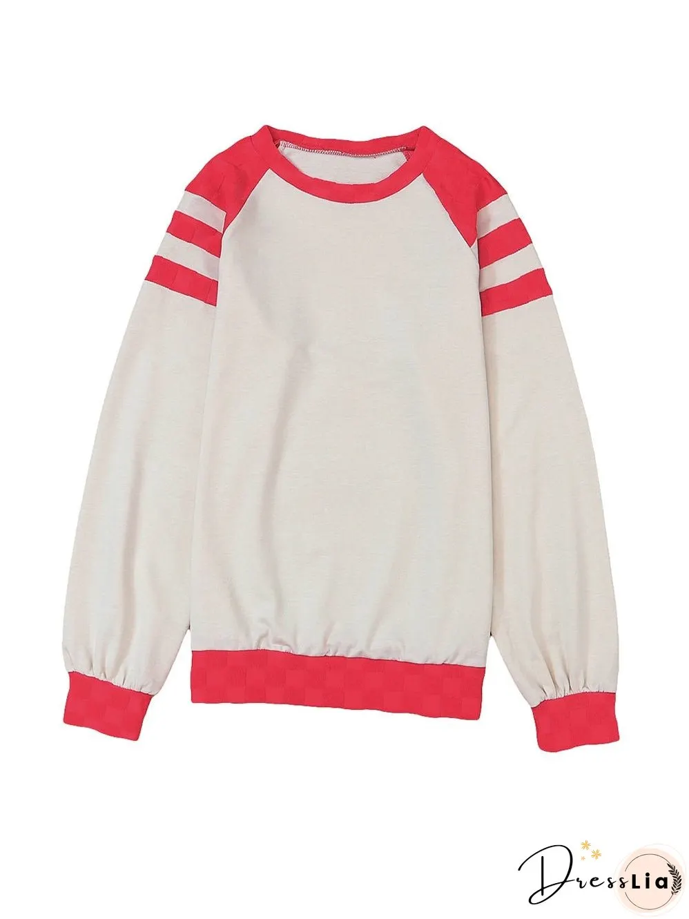 Cozy Apricot Color Block Long Sleeve Knit Top