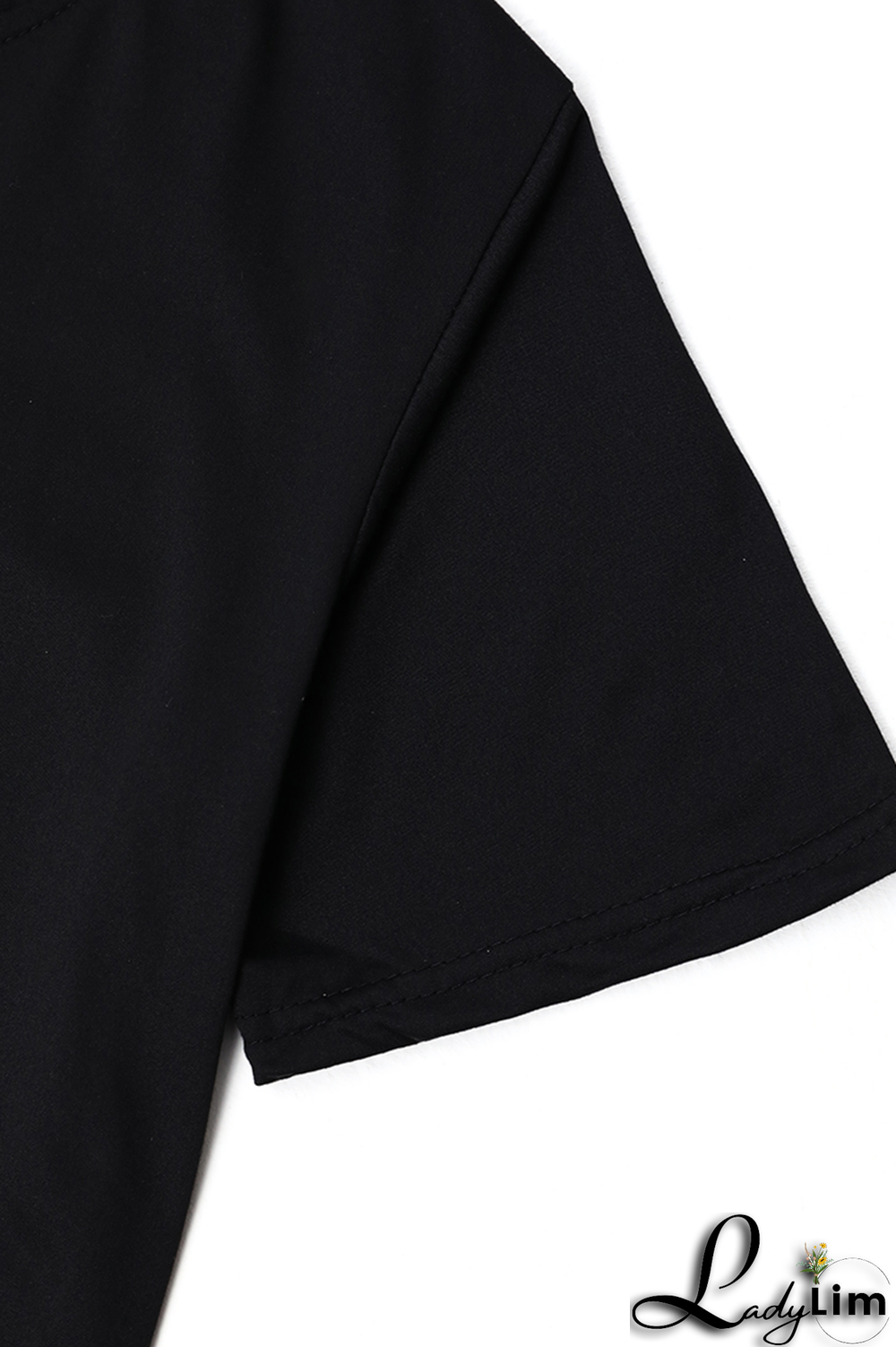 Black Fashion Street Eyes Printed Split Joint O Neck T-Shirts